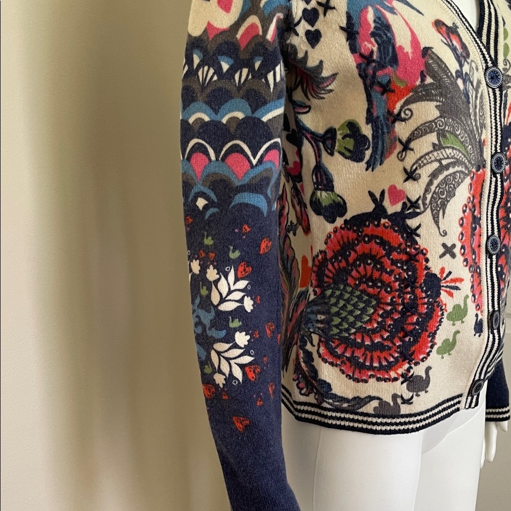 Oilily Cream and Blue Patterned Cardigan - Picture 7 of 13